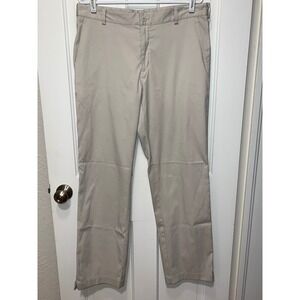 Nike Golf Dri-FIT Pants Mens 34x32 Tan Khaki Flat Front Performance Trousers